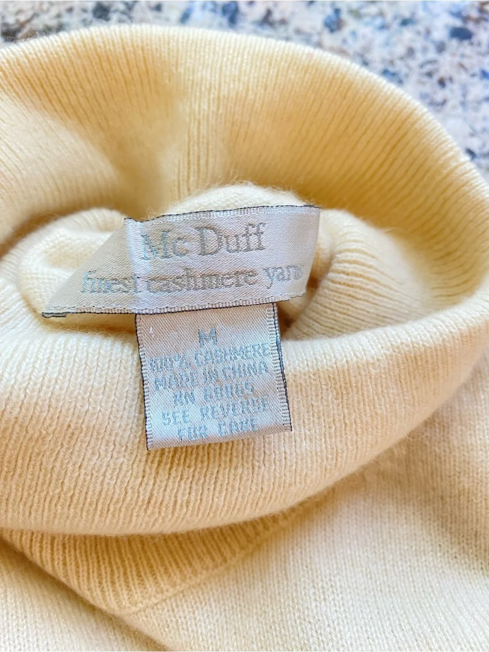 McDuff 100% Cashmere Soft Warm Cream Turtleneck Sweater Women’s M